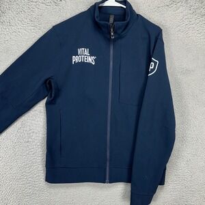 Lululemon Sojourn Full Zip Jacket‎ Adult Large Blue Long Sleeve Pocket Logo Mens